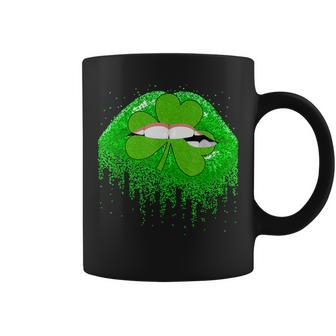 Funny Leopard Green Sexy Lips Shamrocks St Patricks Day Coffee Mug - Seseable
