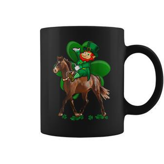 Funny Leprechaun Riding Horse Happy St Patricks Day Gift Coffee Mug | Mazezy