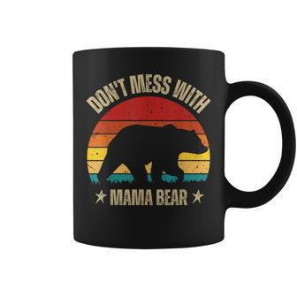 Funny Mama Bear Dont Mess With Mama Bear Funny Retro Design Coffee Mug | Mazezy