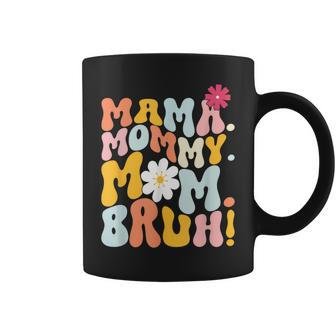Funny Mama Mommy Mom Bruh Groovy Mothers Day Coffee Mug | Mazezy
