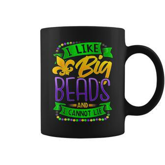 Funny Mardi Gras I Like Big Beads And I Can Not Lie Coffee Mug - Seseable