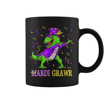 Funny Mardi Graw Dinosaur Mardi Gras Let Shenanigans Begin Coffee Mug - Seseable