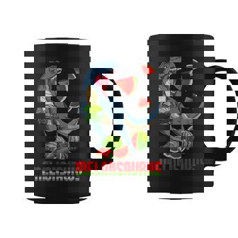 Funny Melonsaurus Watermelon Dinosaur Summer Tropical Fruits Coffee Mug | Mazezy
