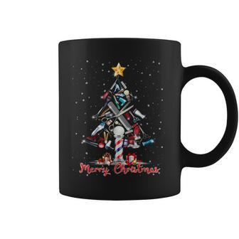 Funny Merry Christmas Barber Tree Christmas Stars In Snow Coffee Mug | Mazezy