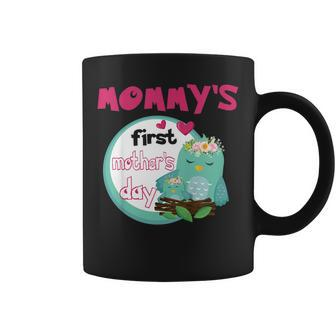 Funny Mommys First Mothers Day Cute Owls Shirt Coffee Mug | Mazezy