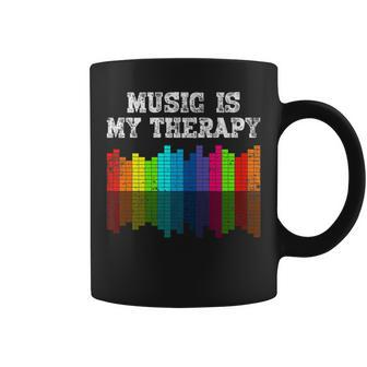 Funny Music Lover Musician Music Is My Therapy Equalizer Dj Coffee Mug - Seseable
