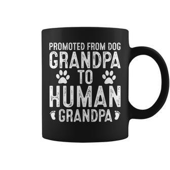 Funny New Grandpa Promoted From Dog Grandpa To Human Grandpa Gift For Mens Coffee Mug | Mazezy