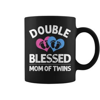Funny New Mom Of Twins Gift For Women Mother Announcement Coffee Mug - Seseable