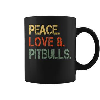 Funny Peace Love Pitbulls Pittie Mom Gifts Pibbles Dad Coffee Mug - Seseable
