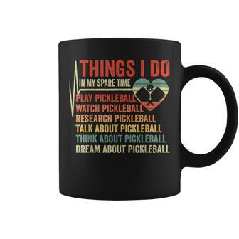 Funny Pickleball Heartbeat Things I Do In My Spare Time Coffee Mug - Seseable