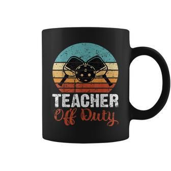 Funny Pickleball Teacher Off Duty Retro Vintage 70S 80S Coffee Mug - Seseable