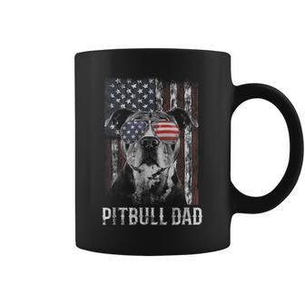 Funny Pitbull Dad American Flag 4Th Of July Dog Fathers Day Coffee Mug - Thegiftio UK