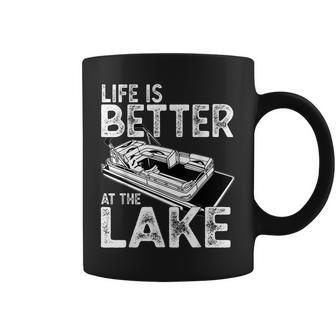 Funny Pontoon Captain Life Is Better At The Lake Boating Coffee Mug - Seseable