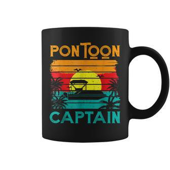 Funny Pontoon Captain Retro Vintage Style Pontoon Boat Coffee Mug - Seseable