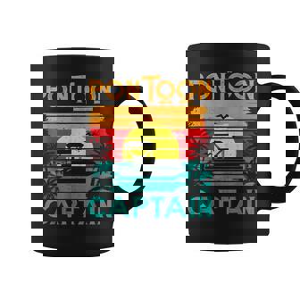 Funny Pontoon Captain Retro Vintage Style Pontoon Boat Coffee Mug - Seseable