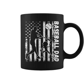 Funny Proud Baseball Dad American Flag Sports Fathers Day Coffee Mug - Thegiftio UK