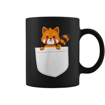 Funny Red Panda In Pocket - Cute Kawaii Red Panda Coffee Mug | Mazezy