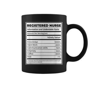 Funny Registered Nurse Job Application Nutrition Facts Gift Coffee Mug | Mazezy