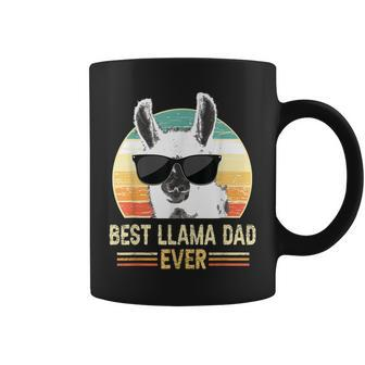 Funny Retro Best Llama Dad Ever Alpaca With Sunglasses Coffee Mug | Mazezy