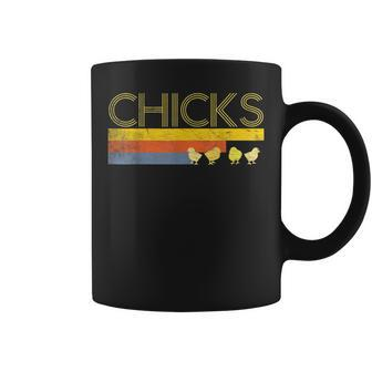 Funny Retro Striped Easter Chicks Chick Baby Chicken Coffee Mug - Seseable
