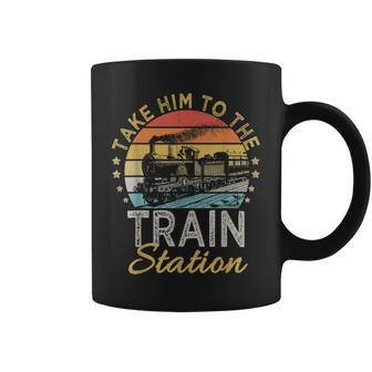 Funny Retro Style Take Him To The Train Station Vintage Coffee Mug - Seseable