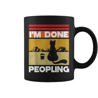 Funny Retro Vintage Im Done Peopling Antisocial Introverts Coffee Mug | Mazezy