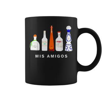 Funny Sarcastic Trendy Women Men Mis Amigos Tequila Bottles Coffee Mug | Mazezy