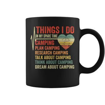 Funny Saying Camping Heartbeat Things I Do In My Spare Time Coffee Mug - Seseable