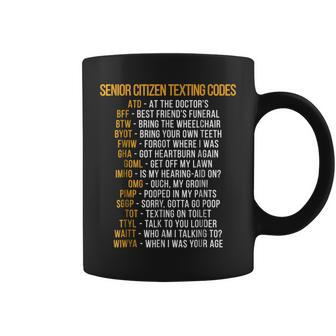 Funny Senior Citizens Texting Code T Gift For Grandpa Coffee Mug | Mazezy UK