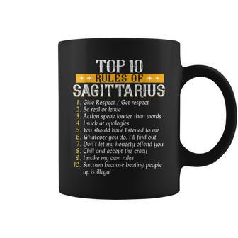 Funny Shirt Ten Rules Of Sagittarius Birthday Gift Coffee Mug | Mazezy