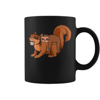 Funny Sloth Riding Squirrel Sloth Lover Gift Coffee Mug | Seseable FR