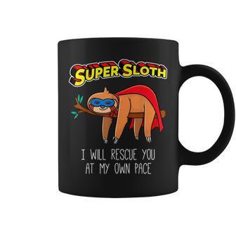 Funny Sloth Superhero Super Sloth Hero Gift Coffee Mug - Seseable
