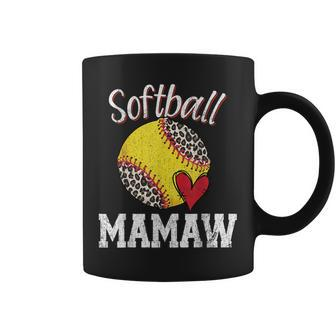 Funny Softball Mamaw Leopard Baseball Lovers Mothers Day Coffee Mug | Mazezy