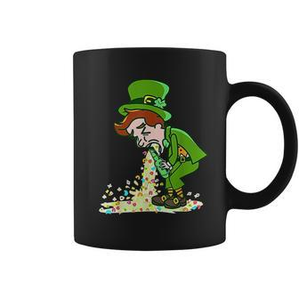 Funny St Patricks Day Drunk Leprechaun Puking Drinking Party Coffee Mug - Thegiftio