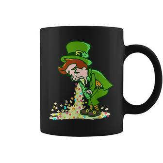 Funny St Patricks Day Drunk Leprechaun Puking Drinking Party Coffee Mug | Mazezy