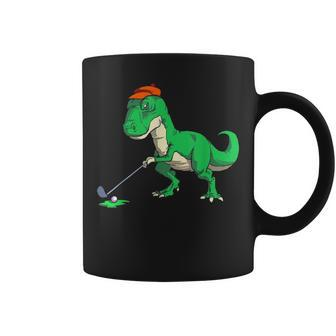 Funny T Rex Dinosaur Golf Gifts S For Men Golfer Coffee Mug - Seseable
