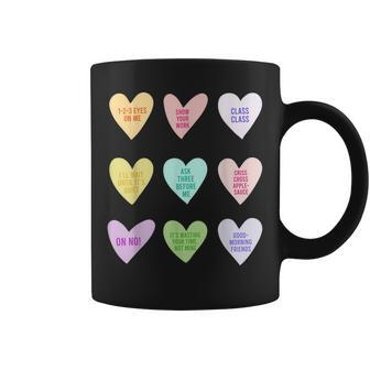 Funny Teacher Valentines Day Conversation Heart School Coffee Mug - Seseable