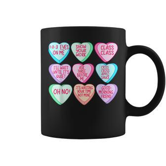 Funny Teacher Valentines Day Conversation Heart School V2 Coffee Mug - Seseable