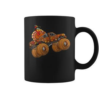 Funny Thanksgiving Turkey Day Riding Monster Truck Kids Boy Coffee Mug - Thegiftio UK