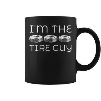 Funny Tire Guy T Gift Idea Dad Father Uncle Wheel Fix Coffee Mug | Mazezy
