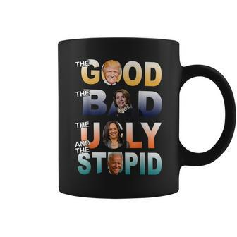 Funny Trump 2024 The Good The Bad The Stupid Anti Biden Gift Coffee Mug | Mazezy