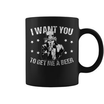 Funny Uncle Sam I Want You To Get Me A Beer Coffee Mug | Mazezy AU