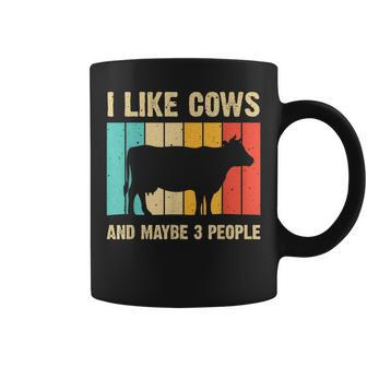 Funny Vintage Cow Design Cow Farmer Men Women Cattle Lover Coffee Mug - Seseable