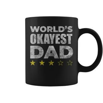 Funny Worlds Okayest Dad - Vintage Style Coffee Mug - Seseable