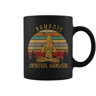 Funny Yoga Spiritual Gangsta Gangster Meditate Lotus Pose Coffee Mug - Thegiftio UK