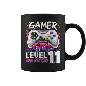Gamer Girl Level 11 Unlocked Video Game 11Th Birthday Coffee Mug - Thegiftio UK