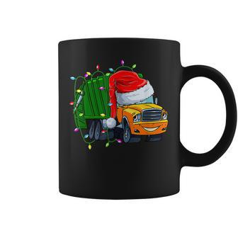 Garbage Truck Lights Christmas Trash Trucks Santa Kids Boys Coffee Mug - Thegiftio UK