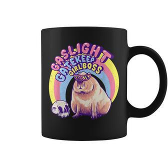 Gaslight Gatekeep Girlboss Capybara Momcore Karen Sunglasses Coffee Mug | Mazezy AU