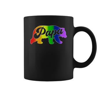 Gay Dad Papa Bear Pride Rainbow Colors Fathers Day Coffee Mug - Thegiftio UK