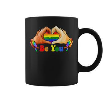 Gay Pride Clothing Lgbt Rainbow Flag Heart Unity Coffee Mug | Mazezy